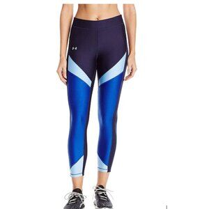 Under Armour UA Yoga Pants Ankle Cropped Leggings Color Block Black 1292129